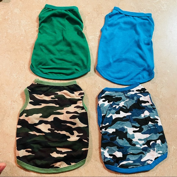 4 Piece Solid And Camouflage Dog Clothes Small - Picture 7 of 10